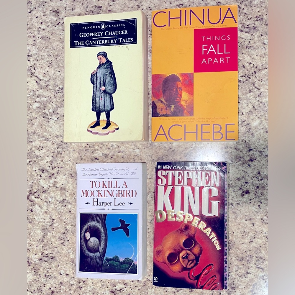 Lot of four books.